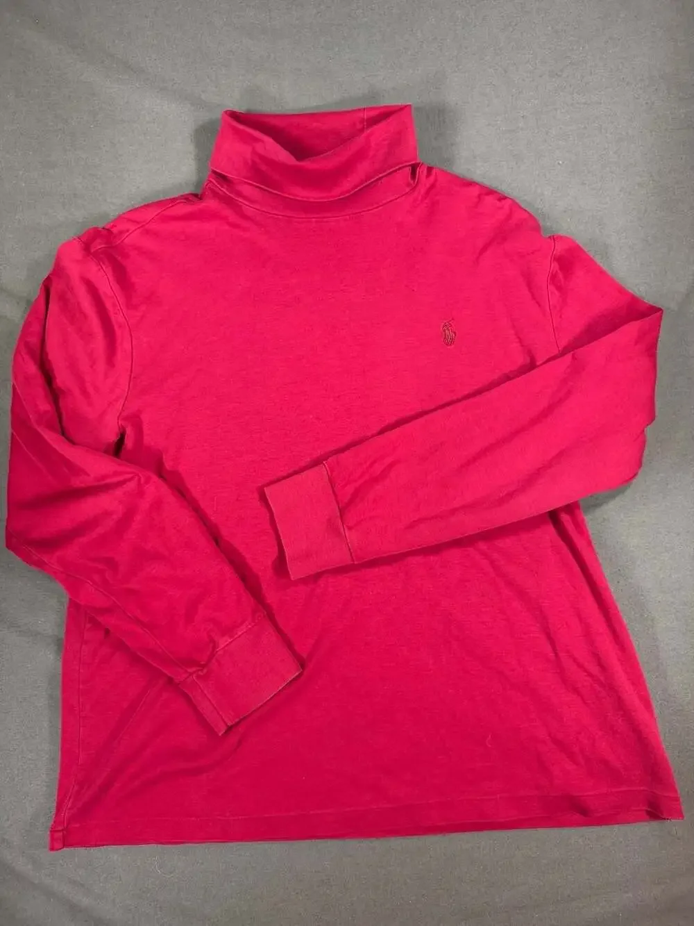 Polo Ralph Lauren Turtleneck Size L Red Cotton Long Sleeve Shirt